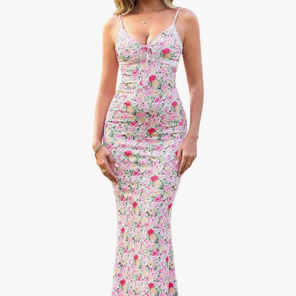 Amazon White Bodycon Maxi Dress Spaghetti Strap Sleeveless
